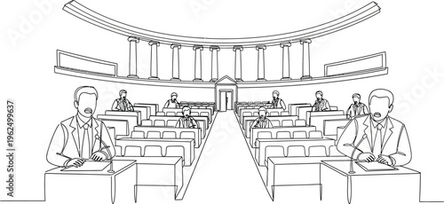 courtroom sketch, judicial hearing
