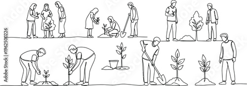 people planting trees