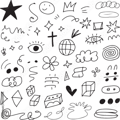 hand drawn doodle element vector