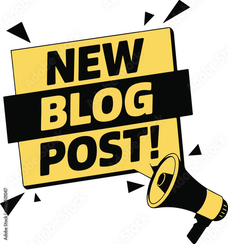 new blog post megaphone vecto