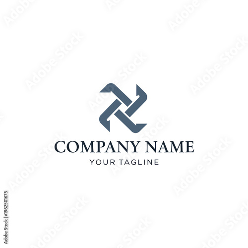 Elegant Interwoven Arrows Logo Design for Dynamic Business Solutions.