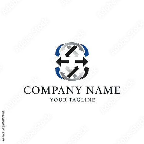 Dynamic arrows forming a circular shape, symbolizing exchange, movement, and connectivity in a modern, abstract design.