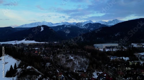 snow covered mountains