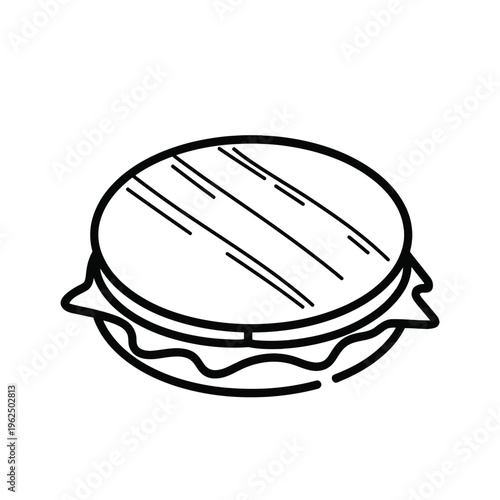 Simple black line drawing of elbow pipe fitting