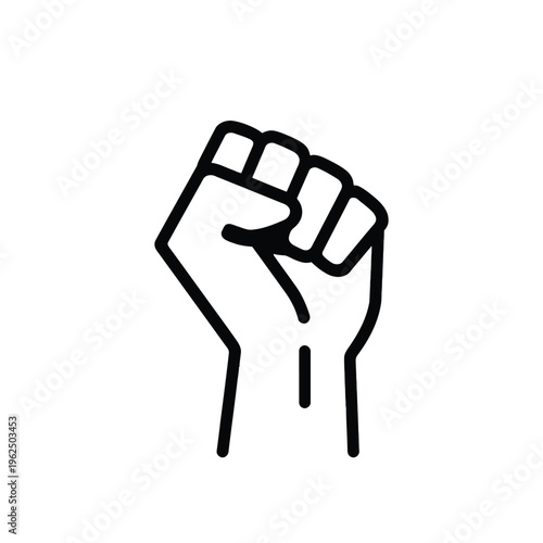 A clenched fist raised in a symbol of strength and solidarity