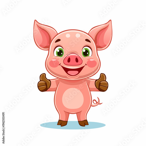 niedliches Ferkel, Daumen  hoch