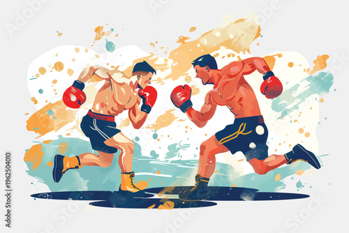 Boxing match stock image isolated vector style