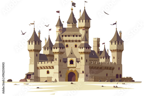 Castle stock image isolated vector style