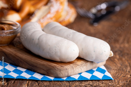 two bavarian white sausages