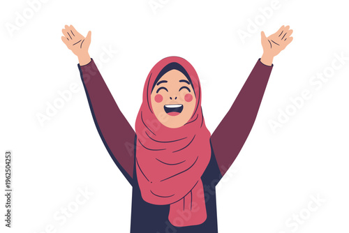 happy arabic woman stock image isolated vector style