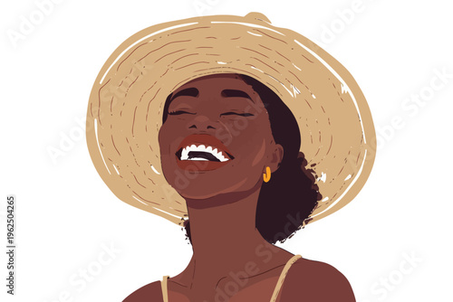 happy black woman stock image isolated vector style