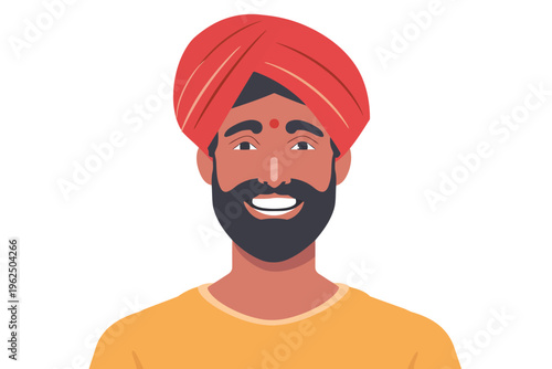 happy indian man stock image isolated vector style