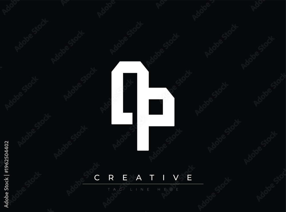 Fototapeta premium Modern stylized letter p logo design creative branding concept