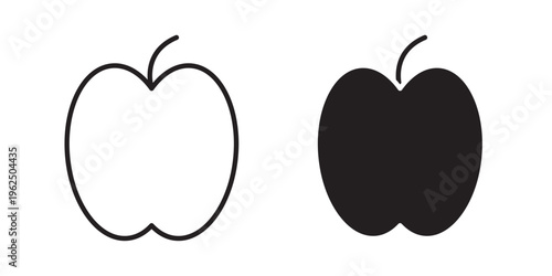 Apple icon designed in fill and color styles, isolated on a white background. Perfect for nutrition apps, healthy lifestyle interfaces, food delivery platforms, grocery apps, and wellness concepts.
