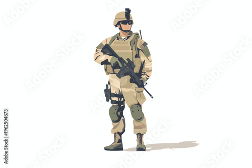 man soldier stock image isolated vector style