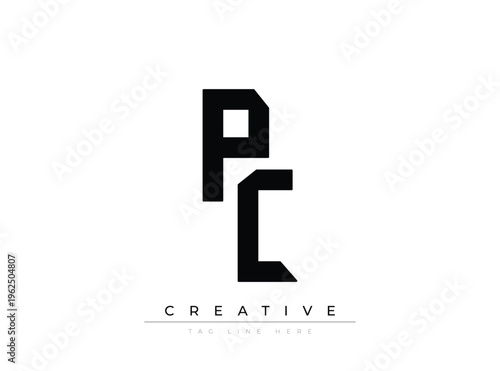 Modern stylized black letters logo design with creative tagline placeholder