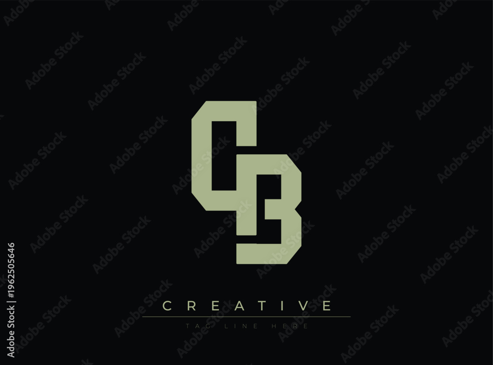 Fototapeta premium Modern geometric logo design featuring stylized letters CB creative branding concept