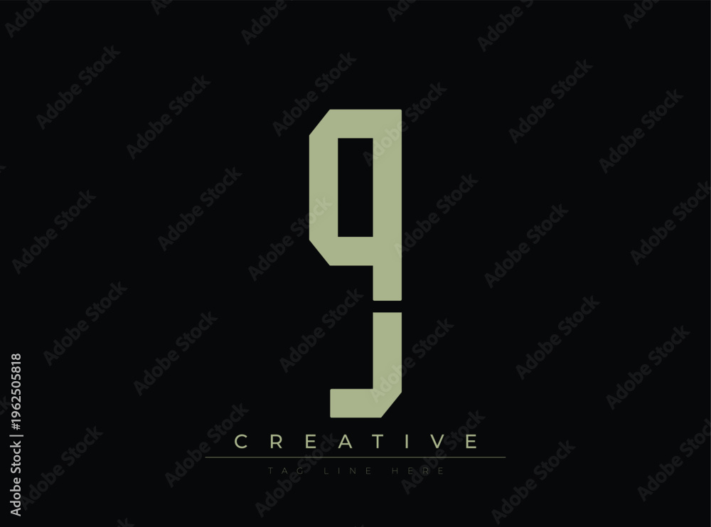Obraz premium Modern stylized letter Q graphic with creative tagline placeholder design