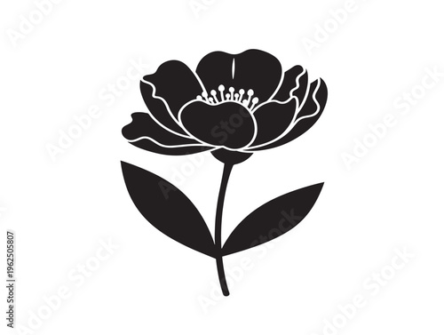 Modern minimalist flower silhouette with sleek contemporary aesthetics 