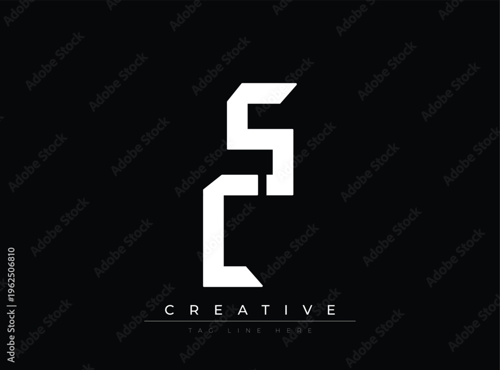Obraz premium Modern stylish monogram logo design featuring creative white lettering