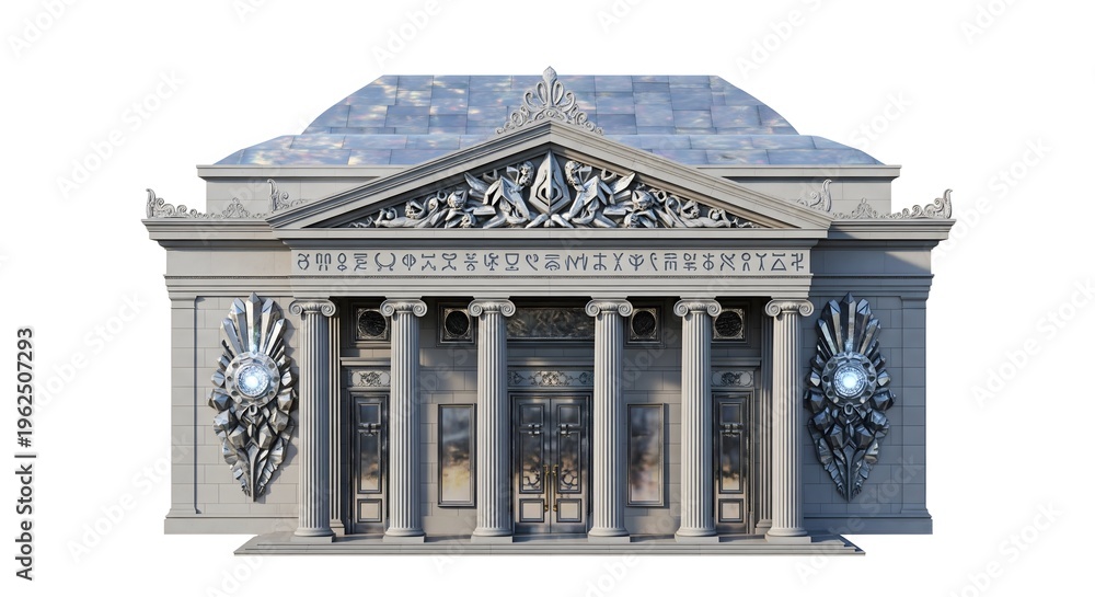 Fototapeta premium A miniature model of a grand building with ornate details and columns