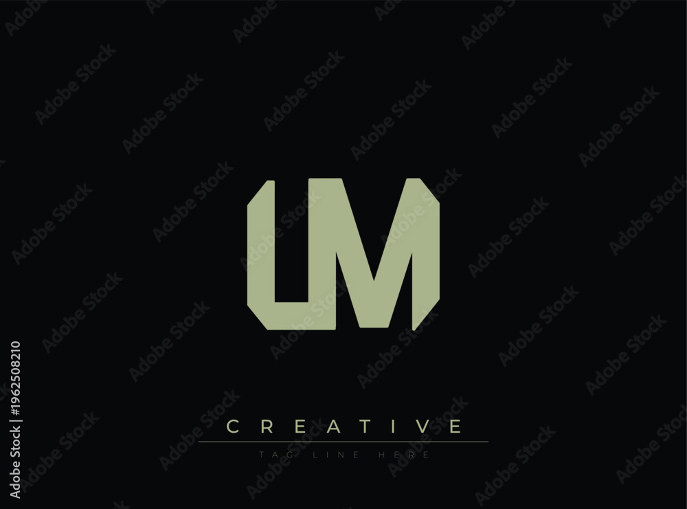 Obraz premium Modern geometric logo design featuring stylish letter M with creative tagline placeholder