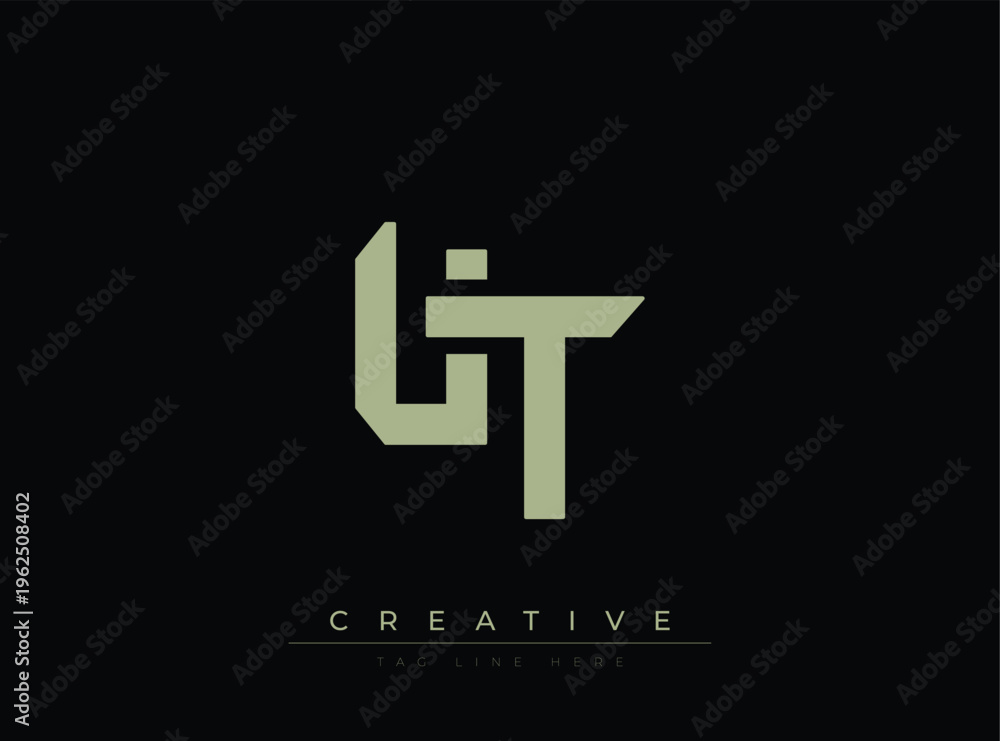 Fototapeta premium Modern Minimalist Creative Logo Design With Green Light Style Typography
