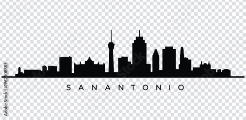 Obraz na płótnie Vector illustration san antonio city skyline silhouette with prominent buildings