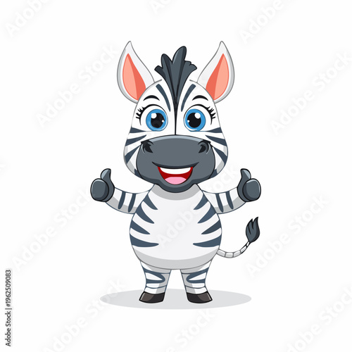 niedliches Zebra Daume hoch