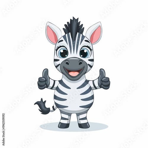 niedliches Zebra Daume hoch