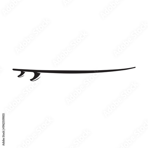 Surfboard silhouette isolated on white background
