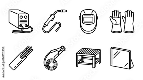 Welding tools and equipment vector illustration isolated on white