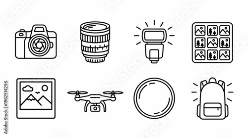 Collection of photographic equipment and accessories for capturing memories