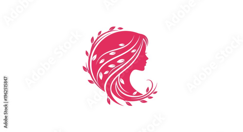 Woman silhouette with floral hair design