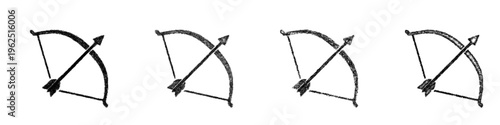 Sketch bow icon design set