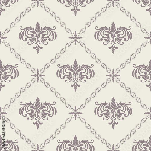Damask modern seamless pattern element. Vintage classical old fashioned damask ornament, seamless texture for wallpapers, textile.