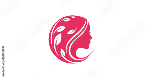 Woman silhouette with leafy design