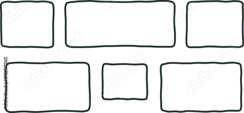 Comic strip template with six rectangular panels for cartoonists and illustrators