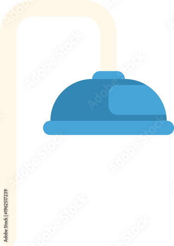 Shower head icon depicting a fixture for washing and personal hygiene in a flat design