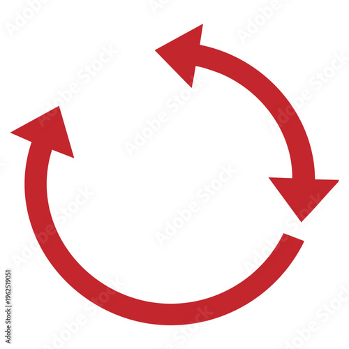 A red circular arrow symbol indicating a cycle or loop Free Download A red circular arrow symbol indicating a cycle or loop - GFXLoad
