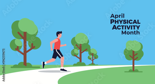 Man jogging on a path during physical activity month