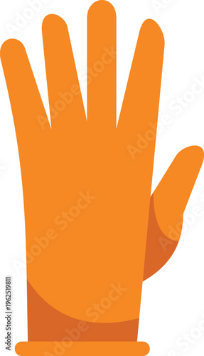 Orange rubber glove providing protection for various household cleaning tasks