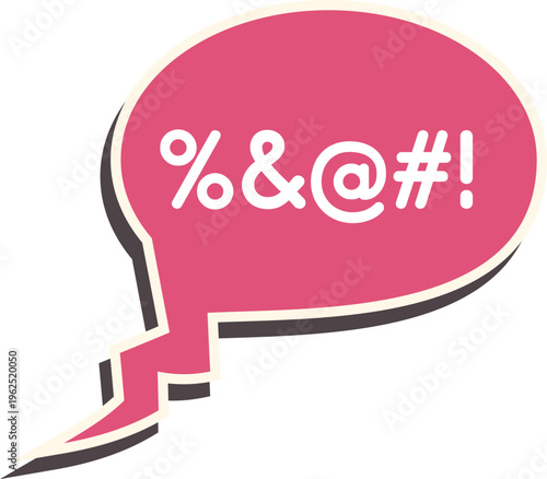 Speech bubble displaying censored profanity or swearing with grawlix symbols