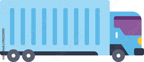 Delivery truck moving freight for logistics and distribution in flat style