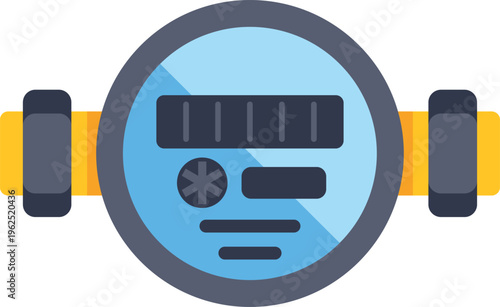 Water meter icon illustrating plumbing, liquid, and utility measurement