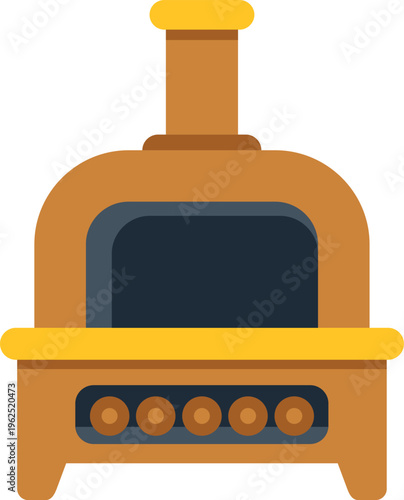 Stone or clay oven for baking and roasting food with firewood below