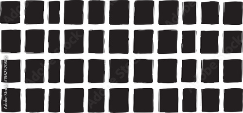 A grid of black brushstrokes on a white background