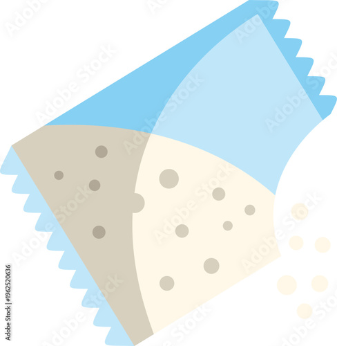 Small individual packet tearing and pouring granulated powder out