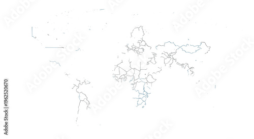 Outline world map vector graphic with continents and borders global connectivity
