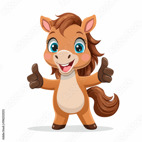 niedliches Pony Daumen hoch